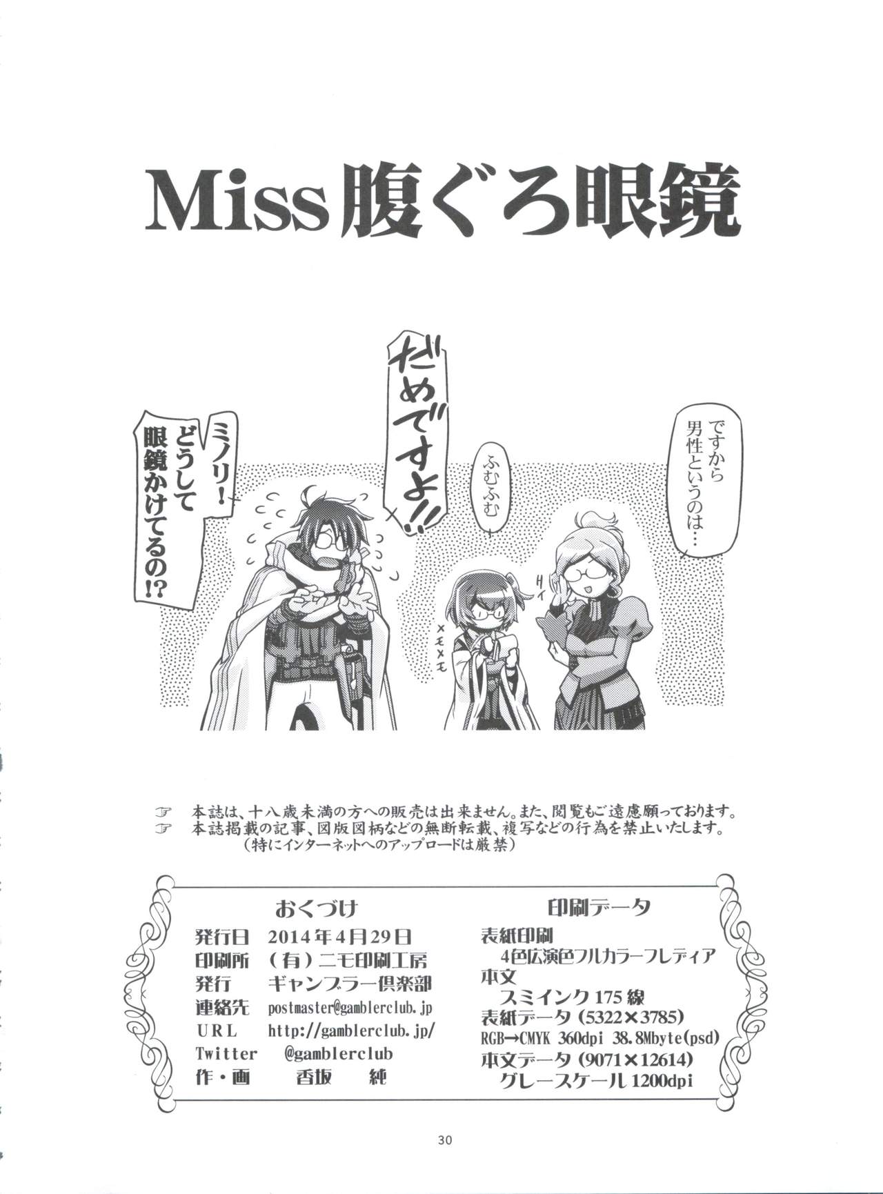 (COMIC1☆8) [Gambler Club (Kousaka Jun)] Miss Haraguro Megane (Log Horizon) page 29 full