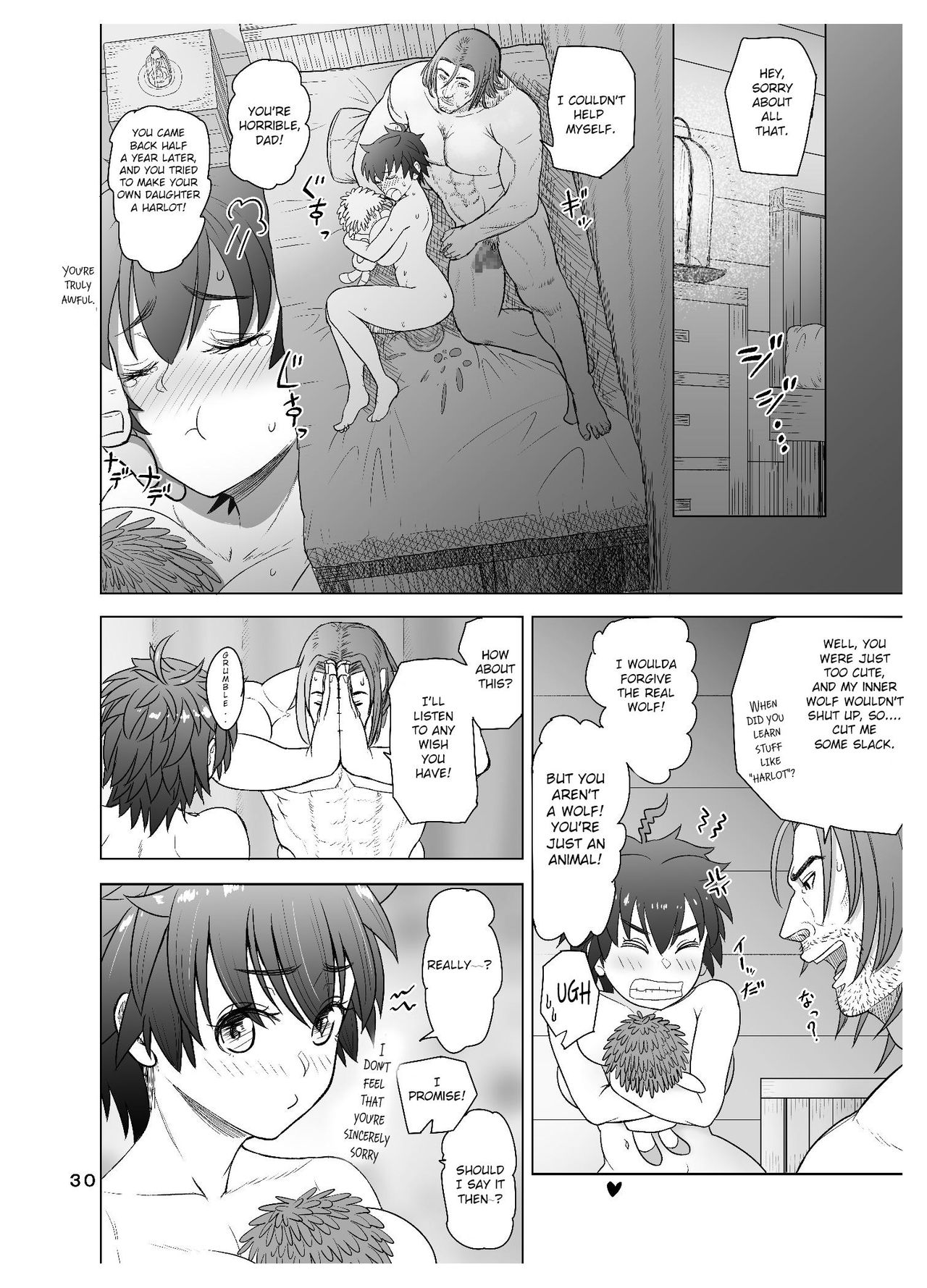 [Mandrill (Arimura Ario)] Datte Otoko wa Kedamono da mono Dai 1-wa Otou-san wa Ookami-san? [English] [CrowKarasu] page 30 full