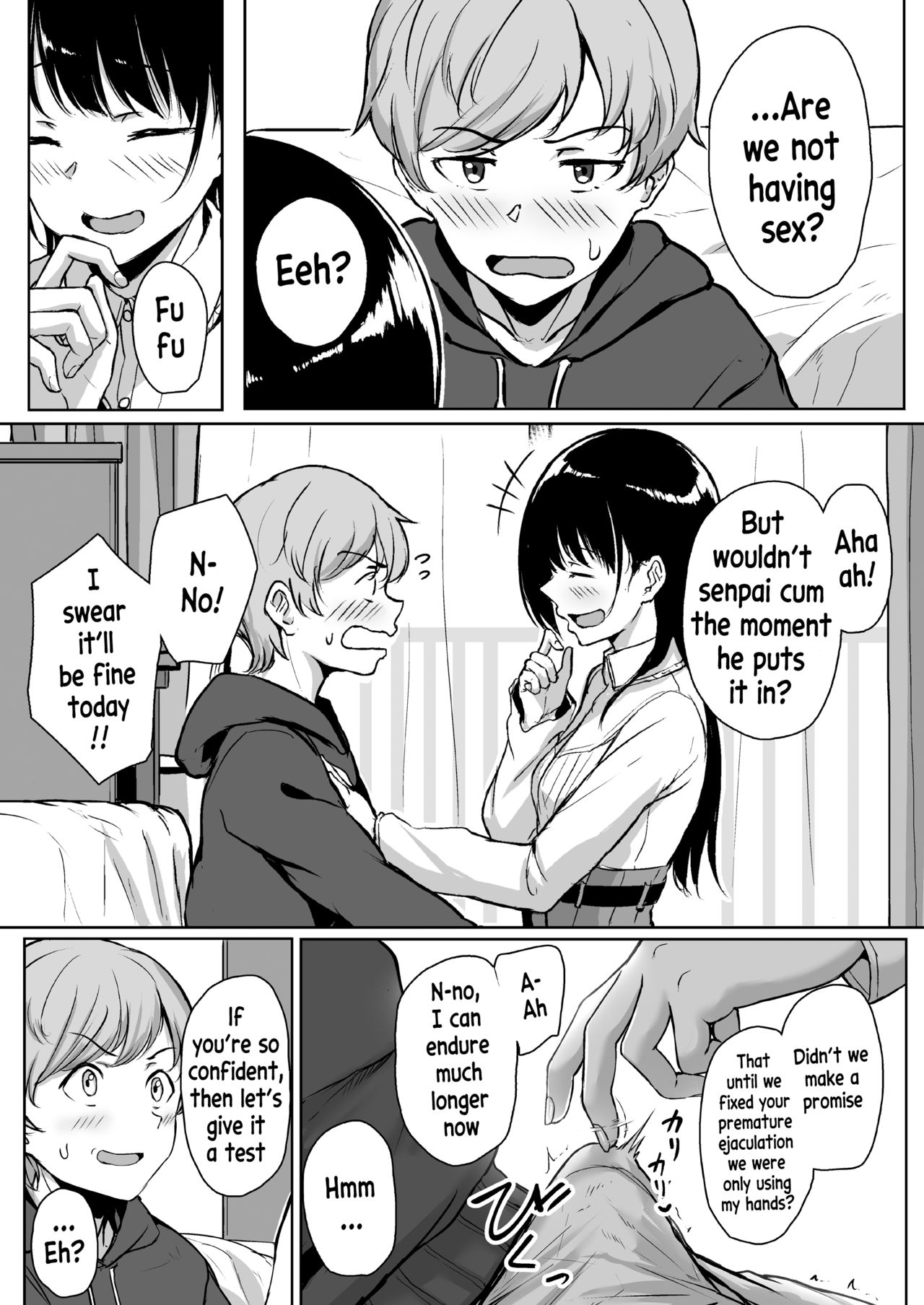 [Misaki (Aoi Tiduru)] Ijiwaru de Amaama ~Kouhai Kanojo ni Tekoki de Aisarereru Ohanashi~ [English] [xinsu] page 9 full