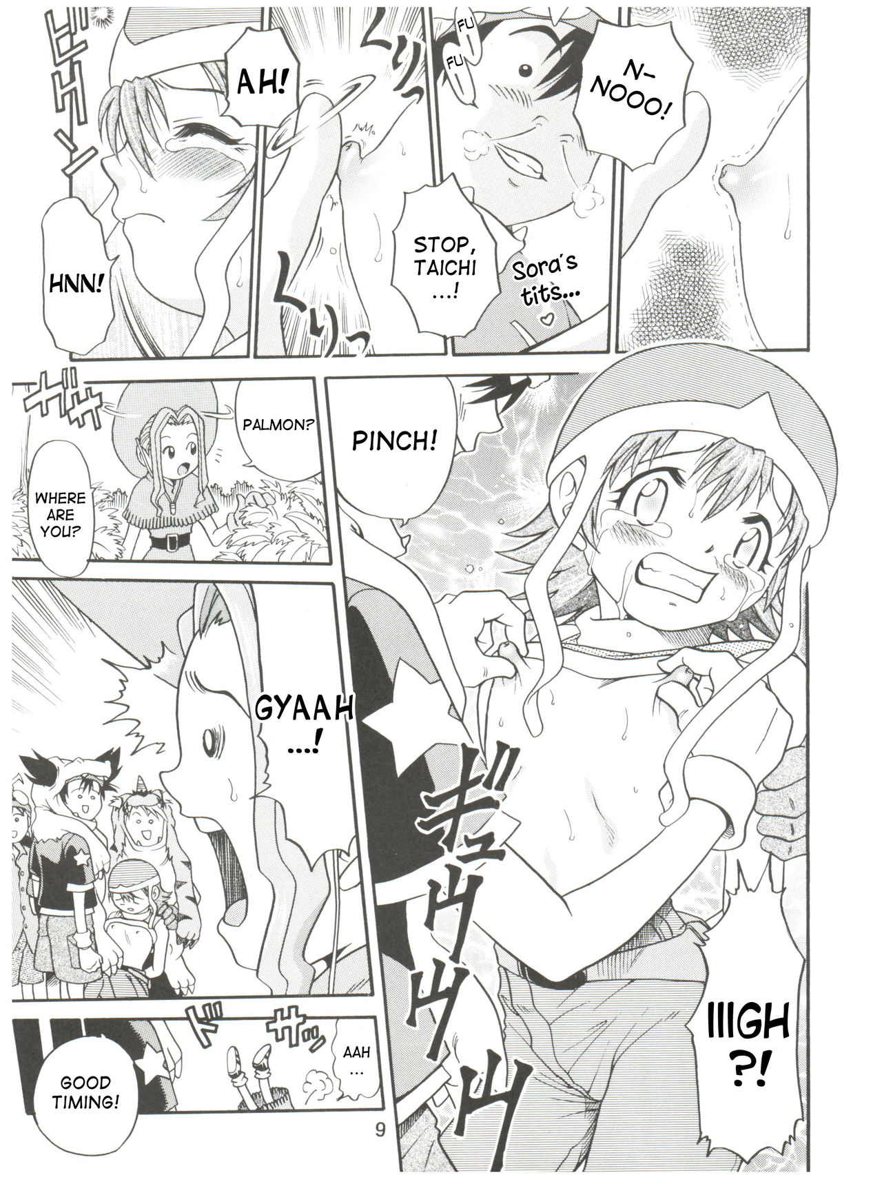 (C59) [Studio Tar (Kyouichirou)] Pichuu Pikachuu Daigyakusatsu (Latinum Narikin!) (Digimon Adventure) [English] [desudesu] page 9 full