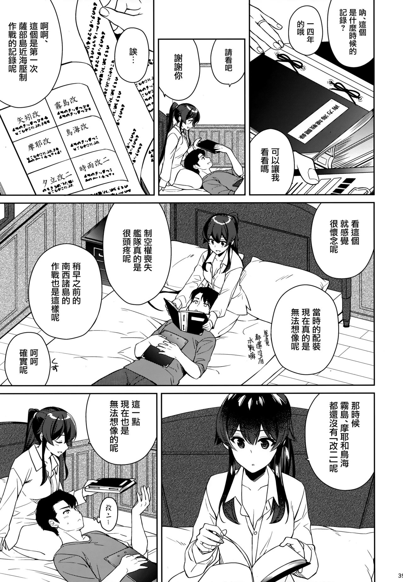 (C96) [Rosapersica (Ichinomiya)] Yoru Yahagi 12 + Kaijou Gentei Omakebon (Kantai Collection -KanColle-) [Chinese] [Angiris Council漢化组] page 38 full