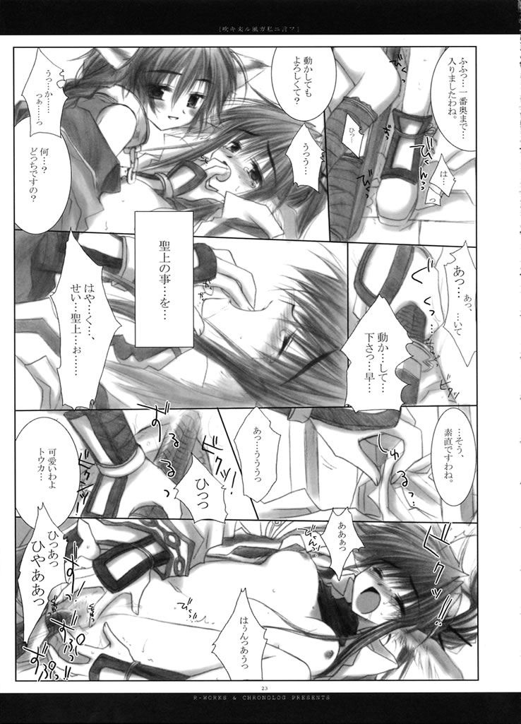 (Mimiket 7) [Chronolog (Sakurazawa Izumi)] Fuki Kuru Kaze ga Watashi ni Ifu | Wind that Blown Toward Me Talked (Utawarerumono) page 22 full