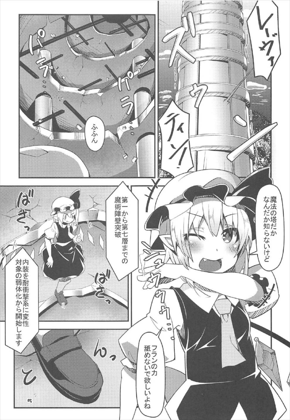 (Shuuki Reitaisai 4) [Angelic Feather (Land Sale)] Flan-chan no Ero Trap Dungeon ERO STATUS (Touhou Project) page 4 full