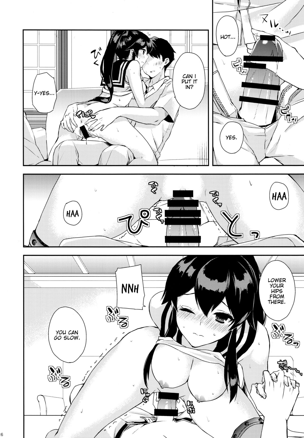 (Houraigekisen! Yo-i! 25Senme) [Rosapersica (Ichinomiya)] Yoru Yahagi ~Teitoku to Himitsu no Sofa Jouji~ (Kantai Collection -KanColle-) [English] [Constantly] page 25 full