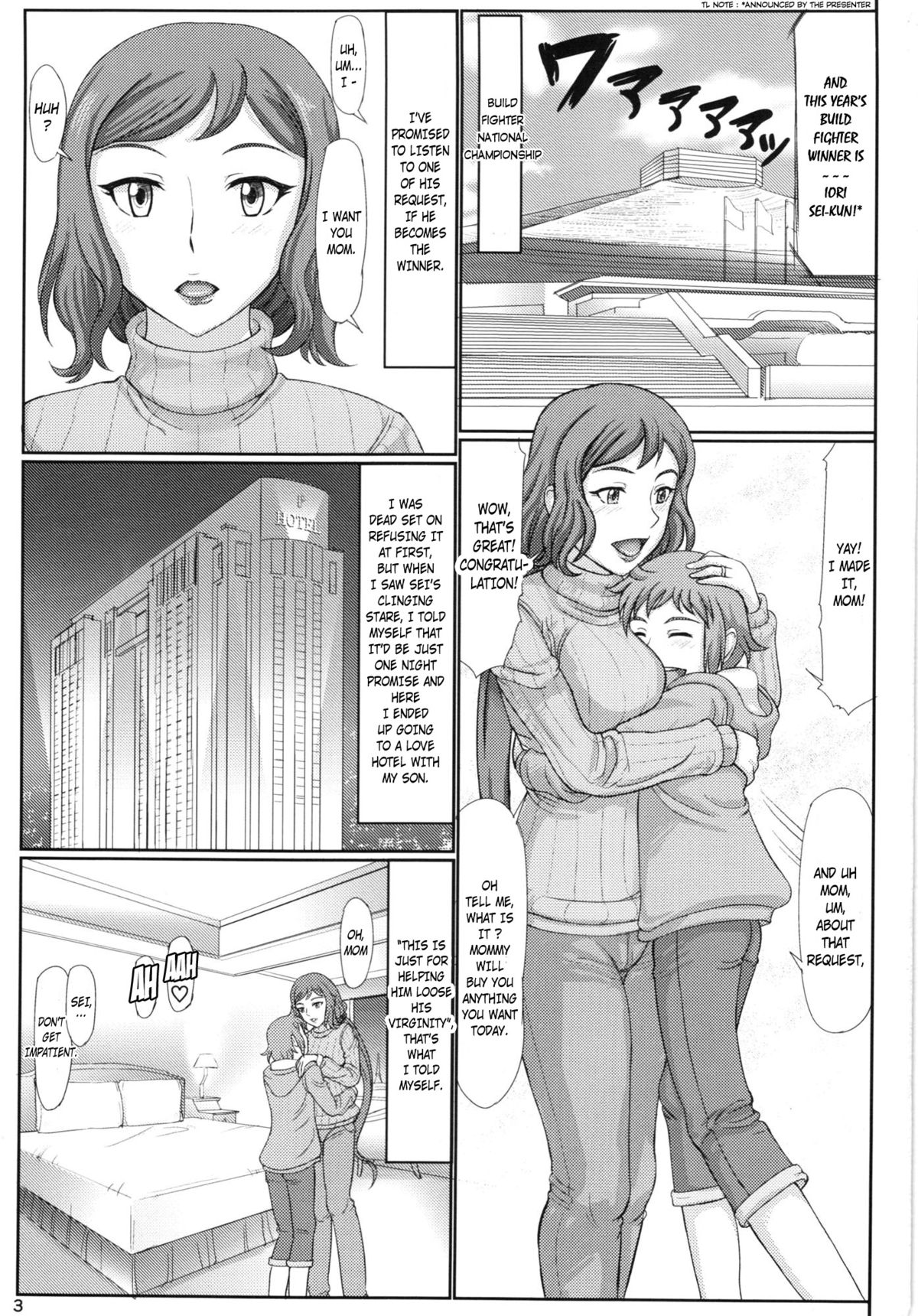 (C85) [Gouon (SWA)] Haha Netori Mokei-ya no Mama Tenchou (Gundam Build Fighters) [English] {Laruffii} page 3 full