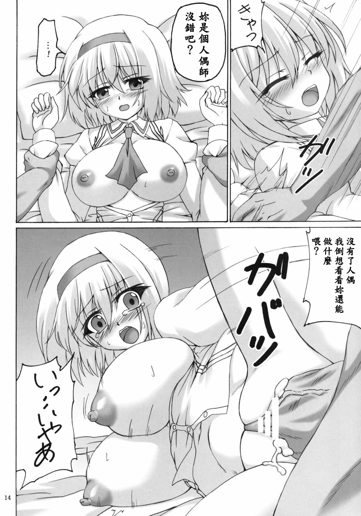 (Kouroumu 9) [Nejimaki Kougen (Kirisawa Tokito)] Aiiro Alice Ningyou (Touhou Project) [Chinese] [EGO自漢化] page 14 full
