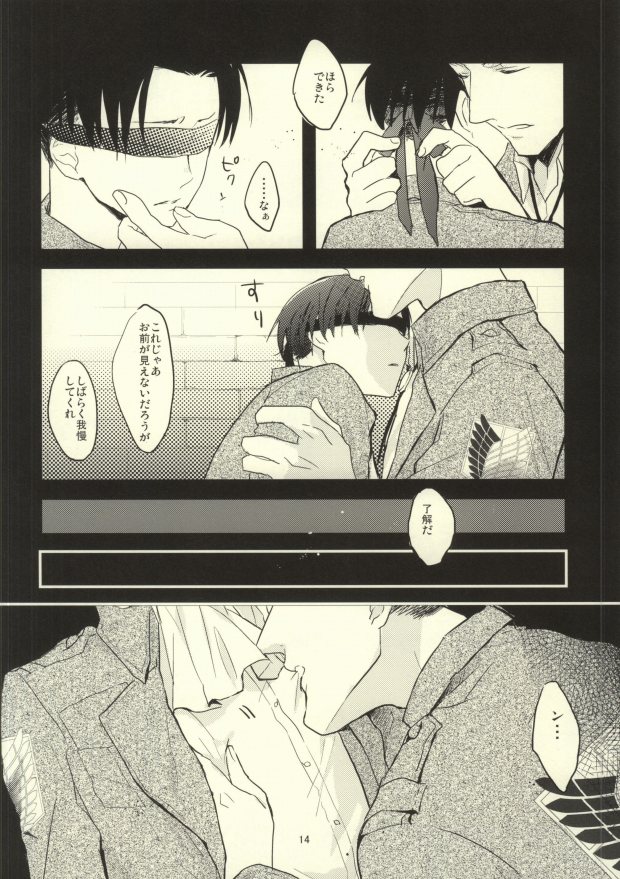 (C85) [K DOLL (Serina)] Heichou ni megane to mekakushi ataetara kou natta (Shingeki no Kyojin) page 12 full