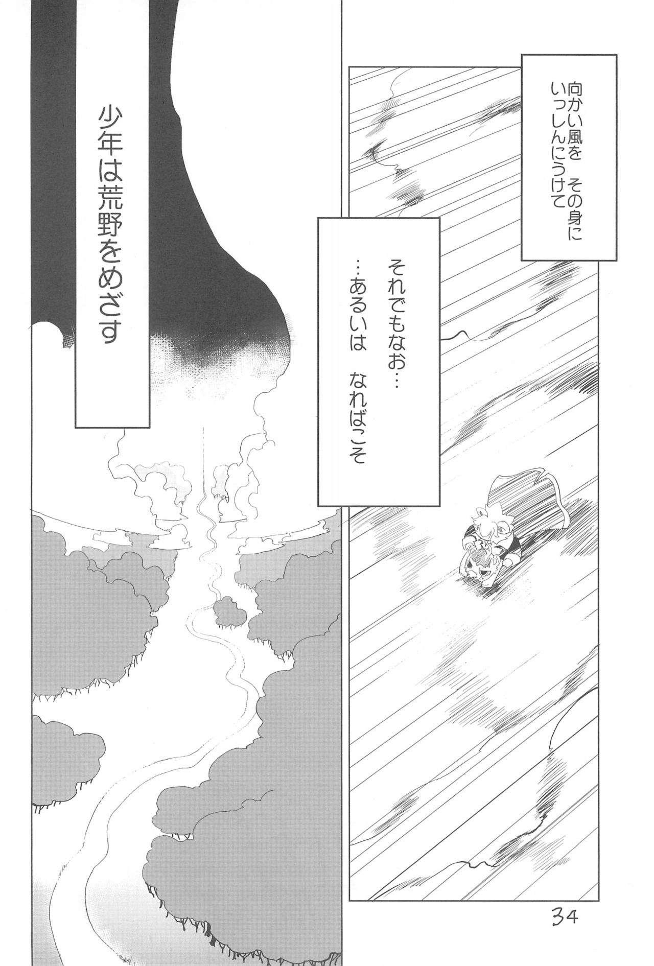 (Puniket 13) [Lovekuma/works (DANGAN)] Shounen wa Arano wo Mezasu -The Boy Aims for Wild Fields- (Fushigiboshi no Futago Hime) page 36 full