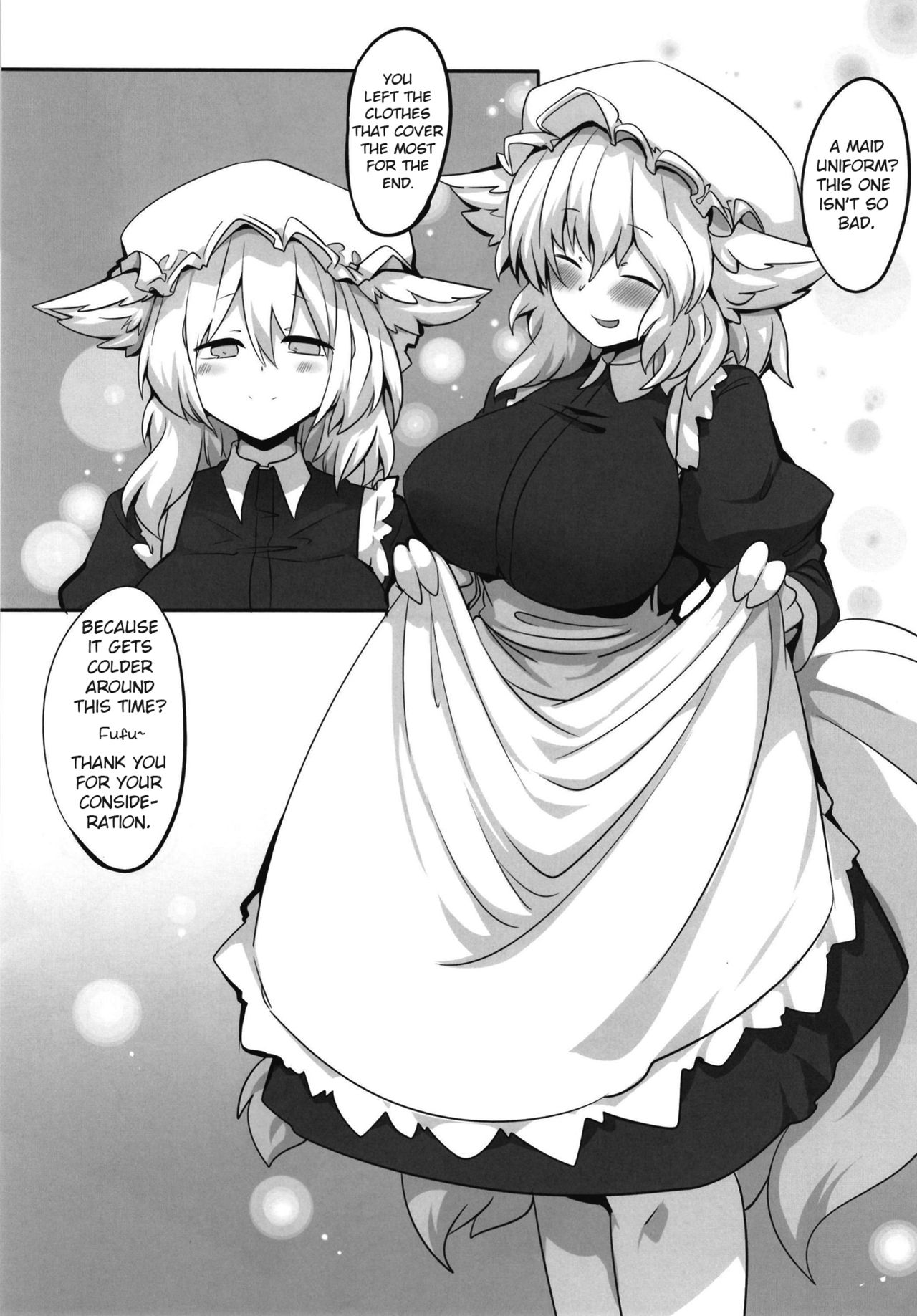 (Shuuki Reitaisai 5) [RTD (Mizuga)] Ran-sama ni Kite Moratte Suru Hon | A Book About Dressing up Ran-sama (Touhou Project) [English] [Kermaperse] page 18 full