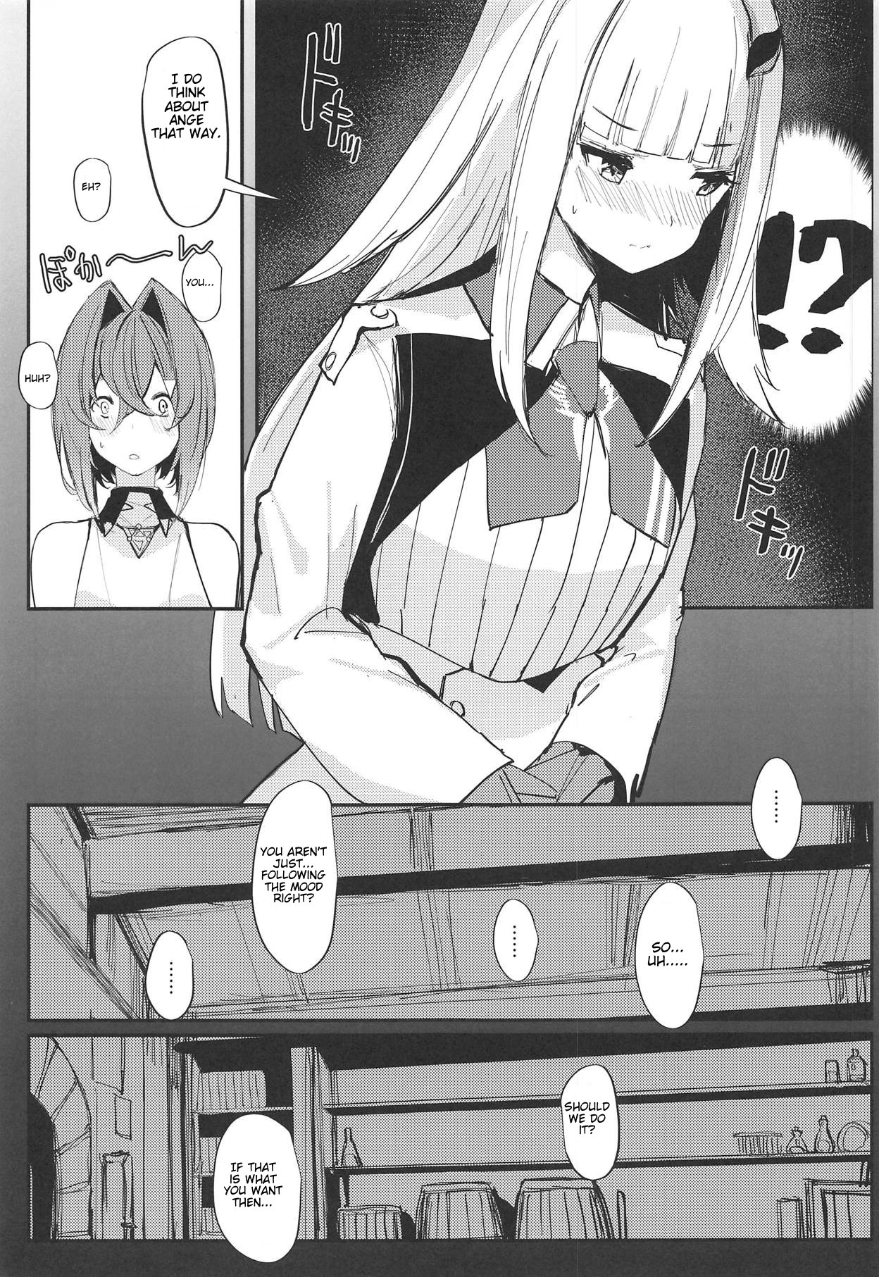 (COMIC1☆15) [virophilia (Orihi Chihiro)] Karada wa Ryousei, Kokoro wa Doutei, Aite no Oya wa Helesta Koutei (Lize Helesta, Ange Katrina) [English] page 9 full