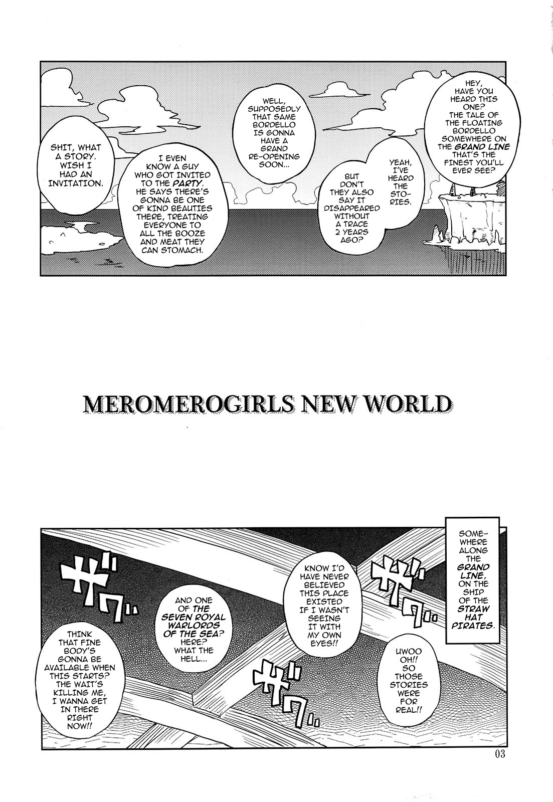 (C81) [Choujikuu Yousai Kachuusha (Denki Shougun)] MEROMERO GIRLS NEW WORLD (One Piece) [English] [darknight] [Decensored] page 2 full