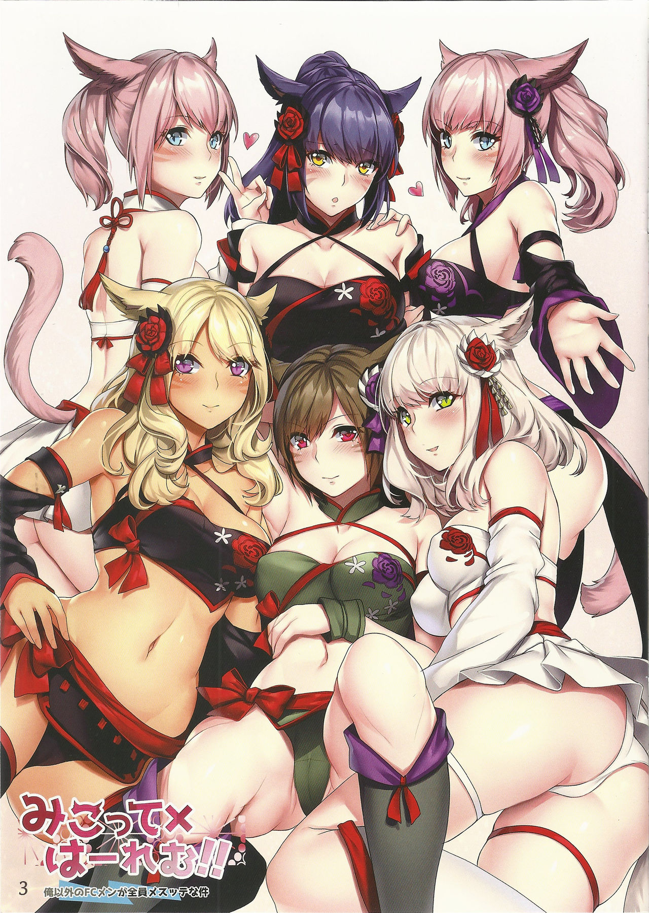 (C92) [lionoil (Arumajiki)] Miqo'te x Harem!! ~Ore Igai no FC Men ga Zenin Mesu'te na Ken~ (Final Fantasy XIV) page 3 full