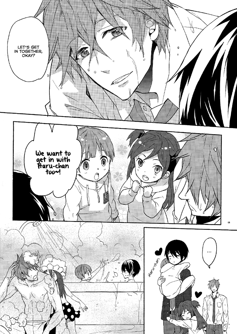 (Renai Jiyuugata! Natsu Honban) [mememery (hash)] Rainy Day (Free!) [English] [Rotten Scans + BangAqua] page 6 full