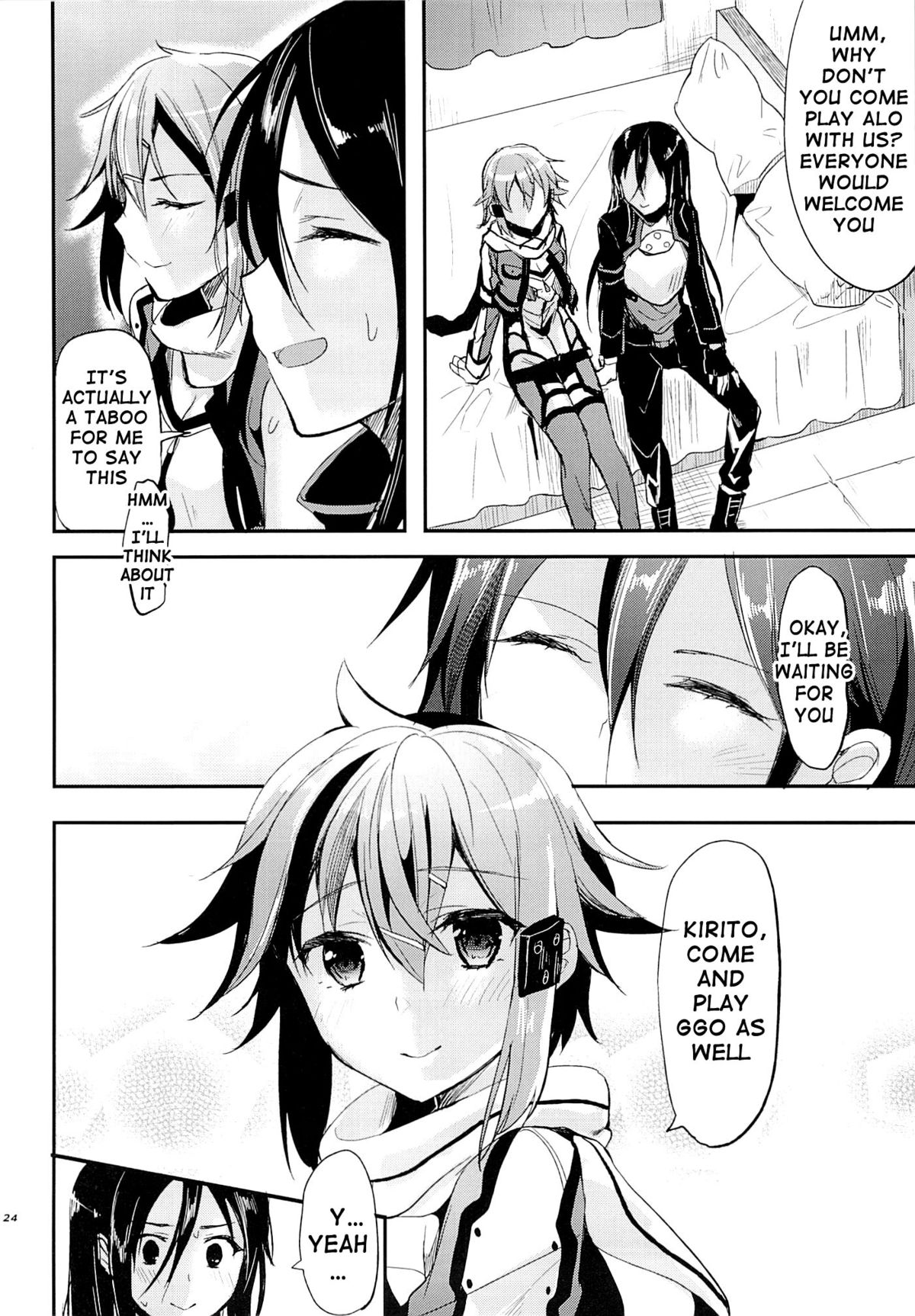 (C86) [Kawaisounako (Ichino, Yuyu)] Yosokusen o Koete | Beyond the Prediction Lines (Sword Art Online) [English] {doujin-moe.us} page 22 full