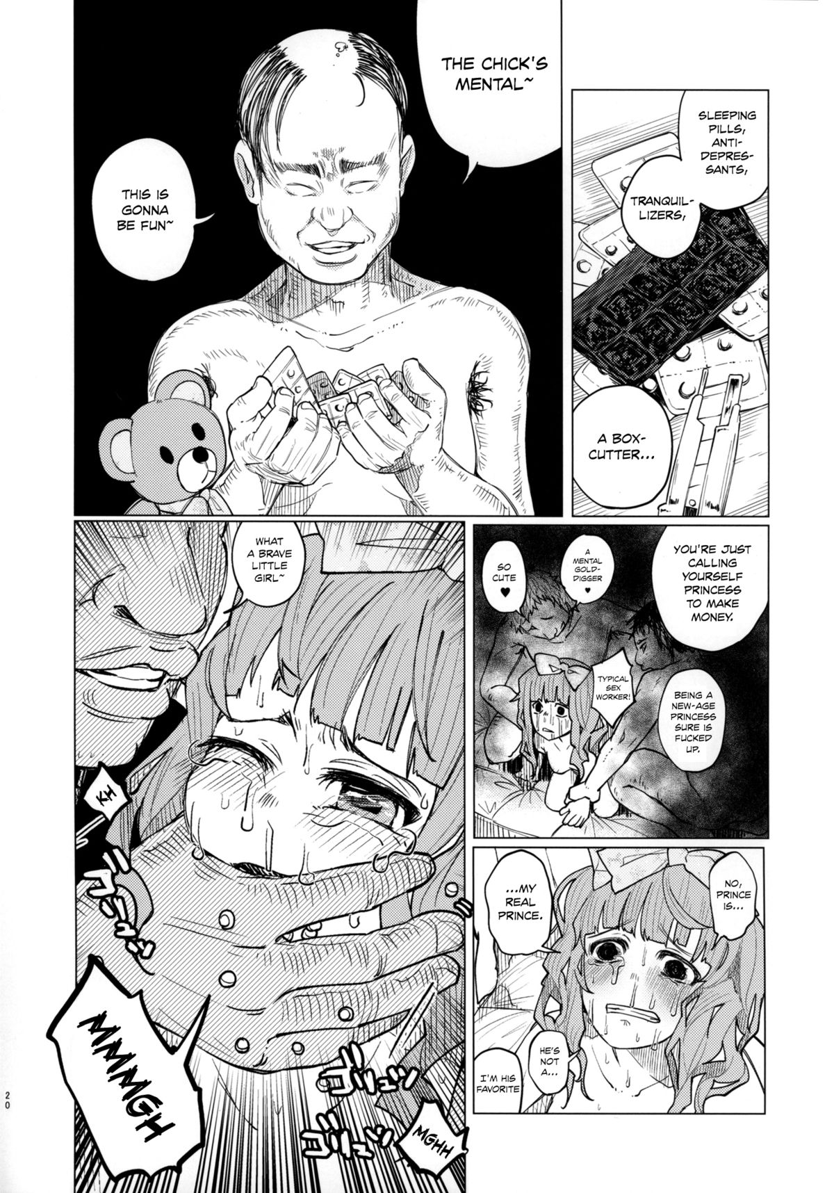 (COMITIA111) [Chemical Janky (Shiruka Bakaudon)] Menhera Hosukyou Bokobokorin! | Beating Up a Mental Host Club Frequenter Chick! [English] page 20 full