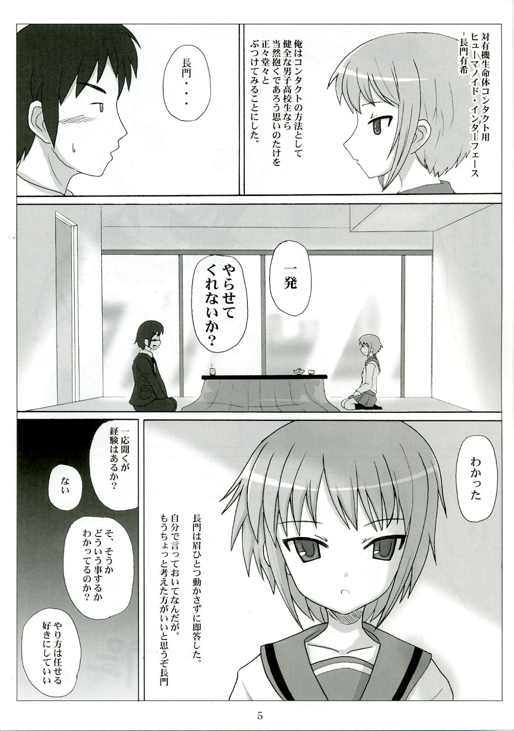 [VOLTCOMPANY (Asahimaru)] Nagato Shiki Fieldwork (The Melancholy of Haruhi Suzumiya) page 4 full