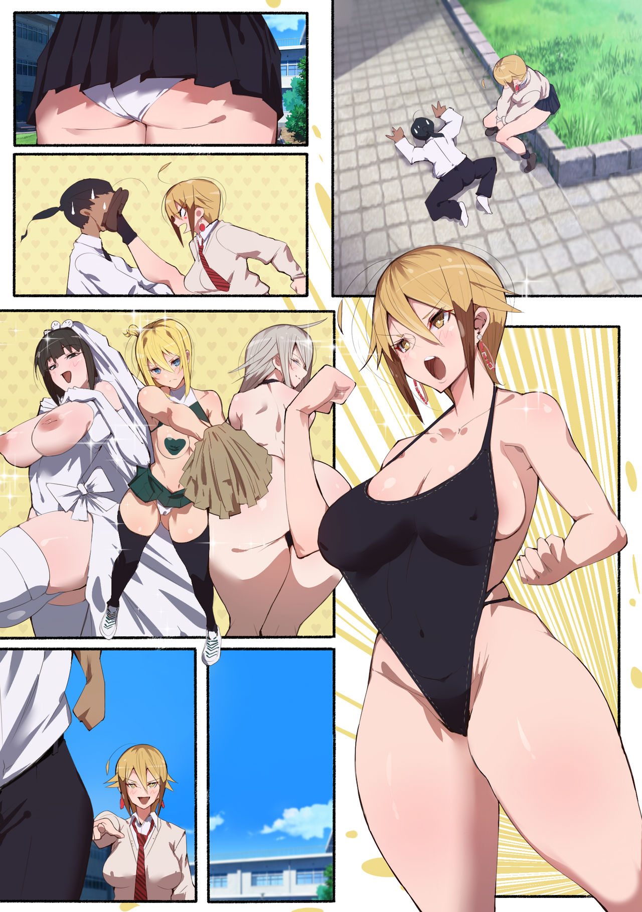 [Aikokusha (Agobitch Nee-san)] Seifuku Bishoujo 2gakki Ee!? Oshiri ni Koishiteru? Cheer Girl-chan to Dosukebe na Onnanoko-tachi dattee? page 57 full