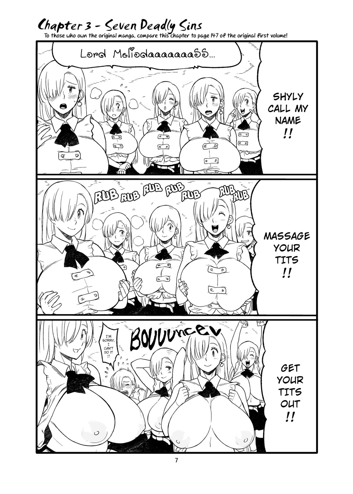 (C85) [Hybrid Jimushitsu (Muronaga Chaashuu)] Hybrid Tsuushin vol. 16 -Seven Deadly Boobs-  (Nanatsu no Taizai) [English] [EHCOVE] page 6 full