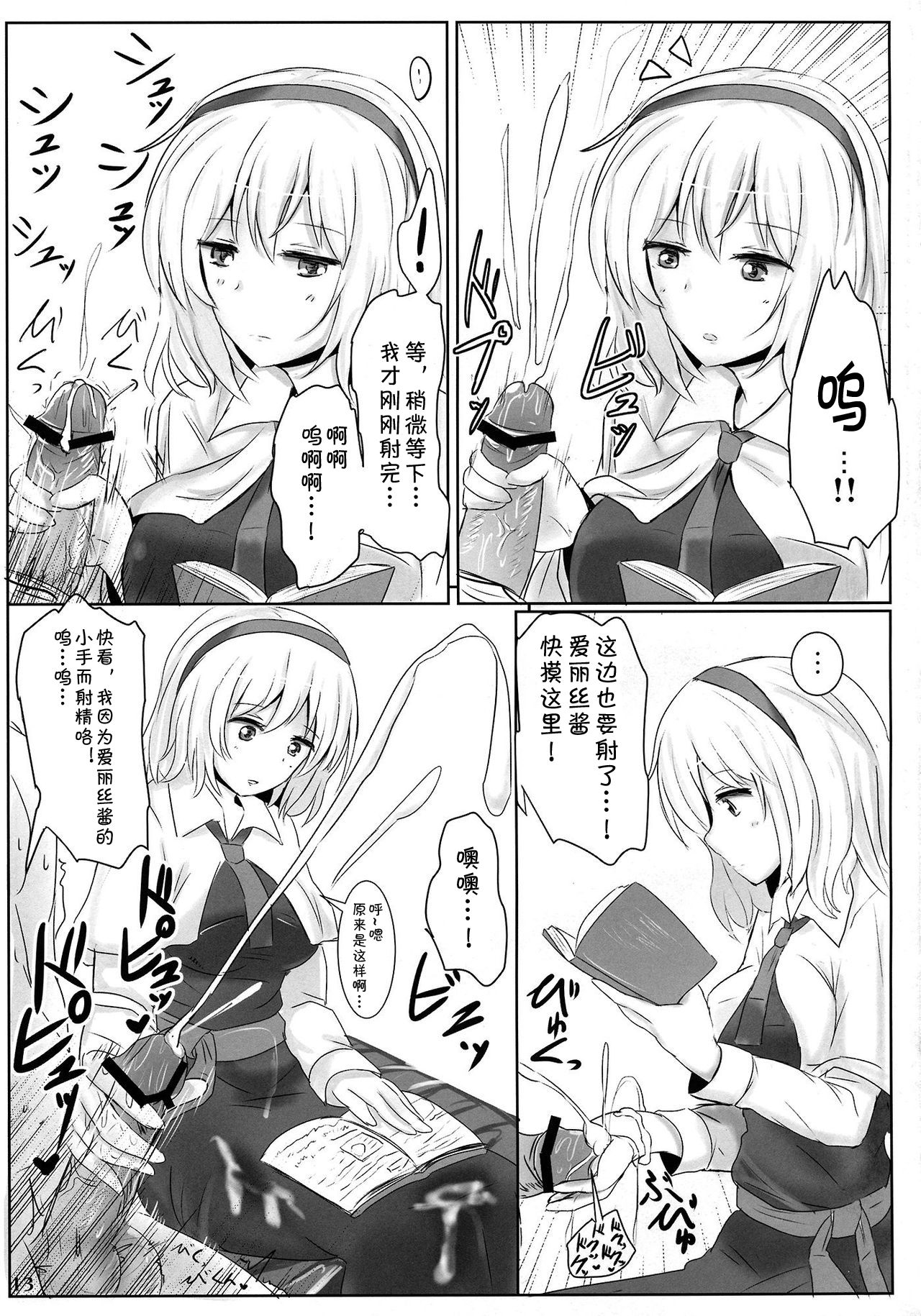 (Reitaisai 10) [Hakuginmokusei (Poshi)] Marugoto Alice (Touhou Project) [Chinese] [靴下汉化组] page 13 full