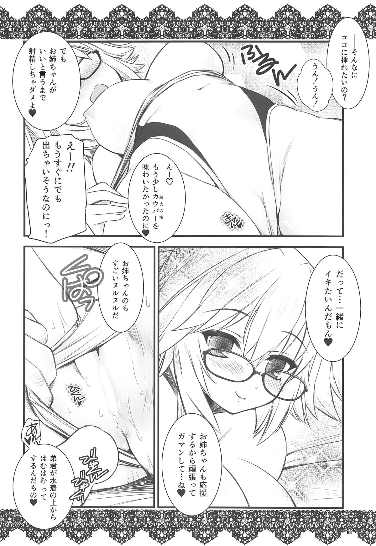 (COMIC1☆14) [Yakan Honpo (Inoue Tommy)] Megane x Kyouei Mizugi x Kyonyuu Choukyoushi Onee-chan (Fate/Grand Order) page 7 full