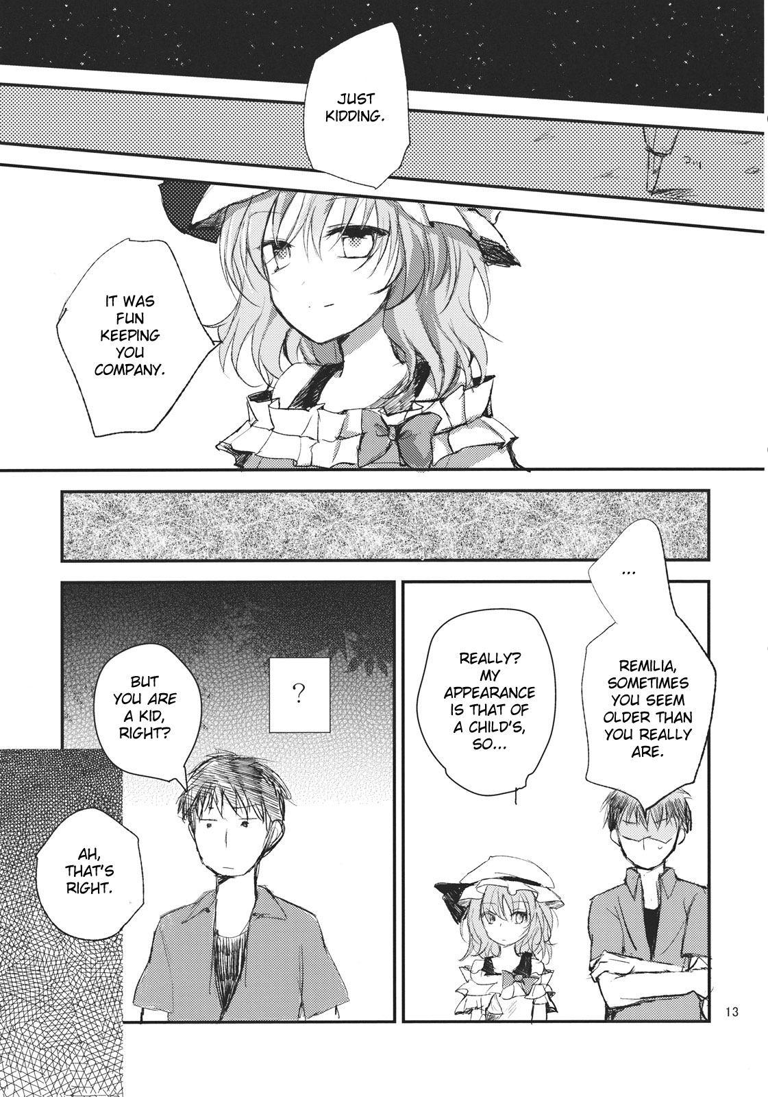 (Reitaisai 9) [Mikkamisaki (Nadzuka)] Remilia ga Genjitsukyou Iri | Remilia in My Hometown in Reality (Touhou Project) [English] [Yendi] page 13 full