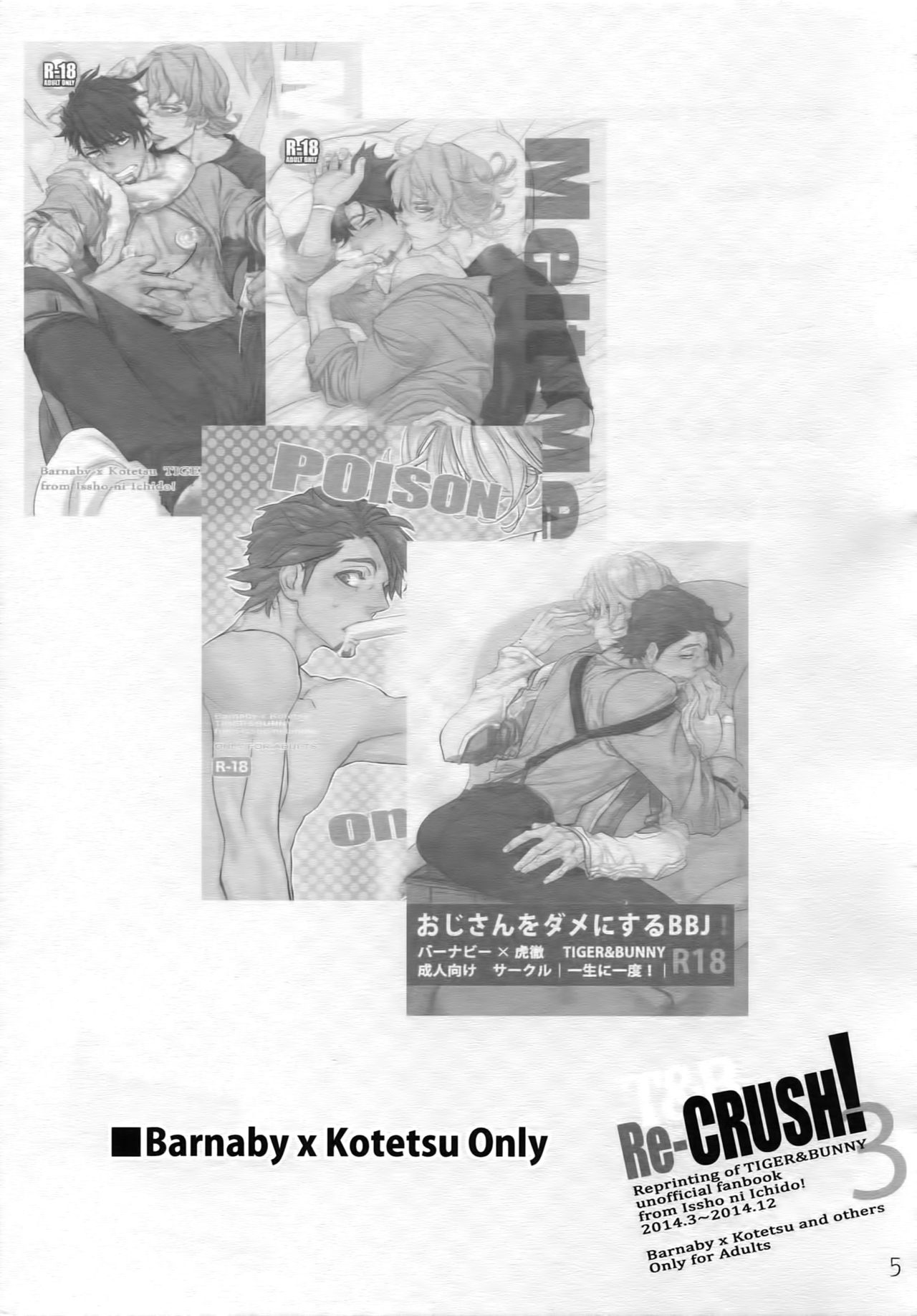 (C90) [Isshou ni Ichido! (Mokkori)] T&B Re-CRUSH!3 (TIGER & BUNNY) page 4 full