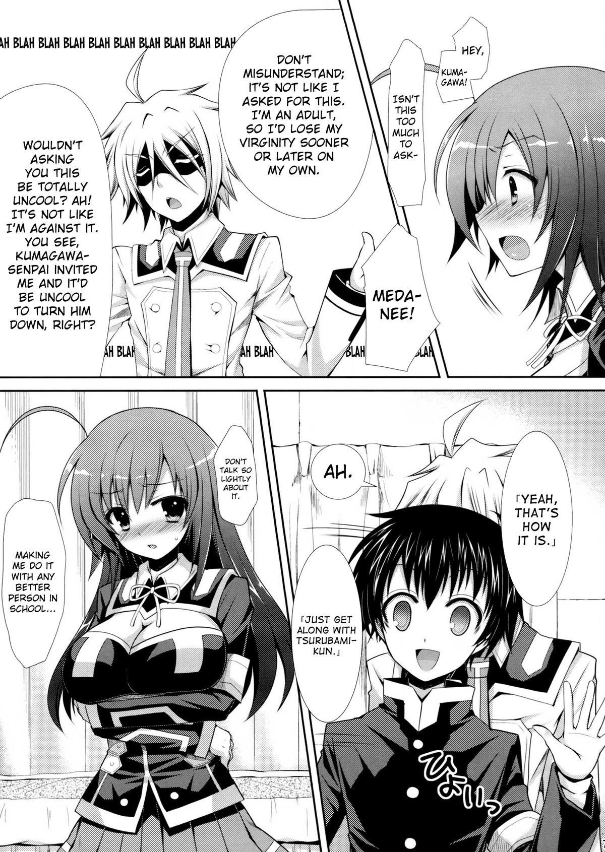 (C83) [Sugar*Berry*Syrup (Kuroe)] Medaka-chan Sakunyuu 4 ~Kumagawa-kun ni Aka-san mo Ryoujoku Sarechau Hon | Kumagawa-kun Rapes Aka-san~ (Medaka Box) [English] {doujin-moe.us} page 7 full