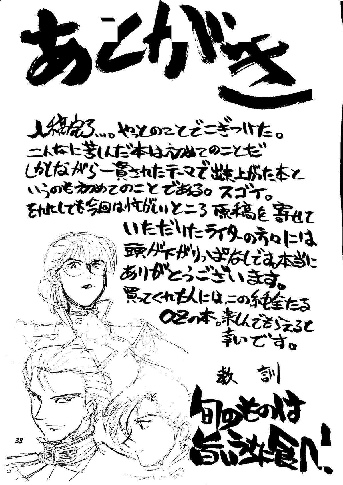 [Rupinasu Touzokudan & Cha Cha Cha Brothers] Shinu no wa Yatsura da (Gundam Wing) page 32 full