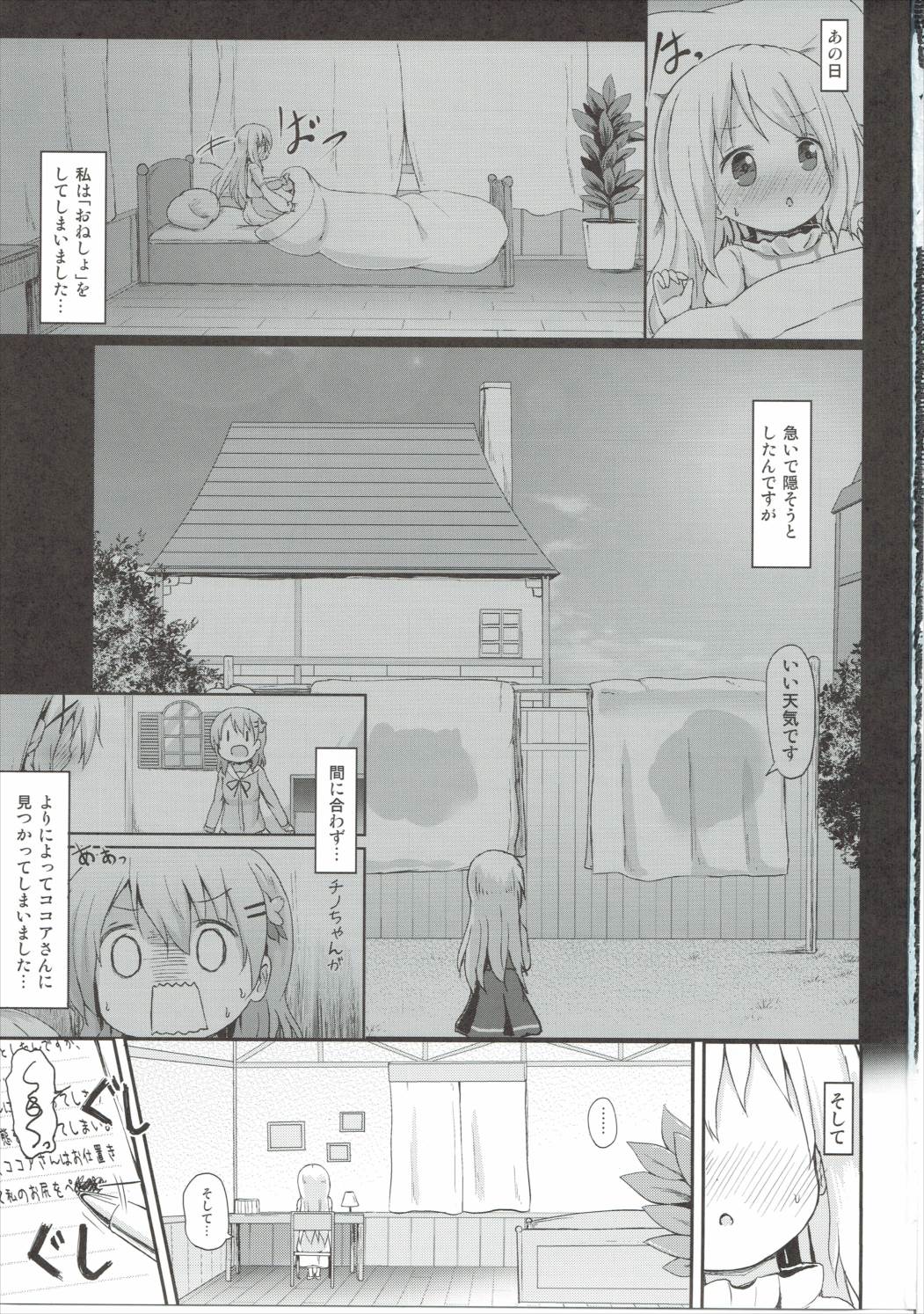 (C90) [Netekuras (Lolisin)] Moshikashite, Chino-chan Onesho Shichatta no?? 2 (Gochuumon wa Usagi desu ka?) page 2 full