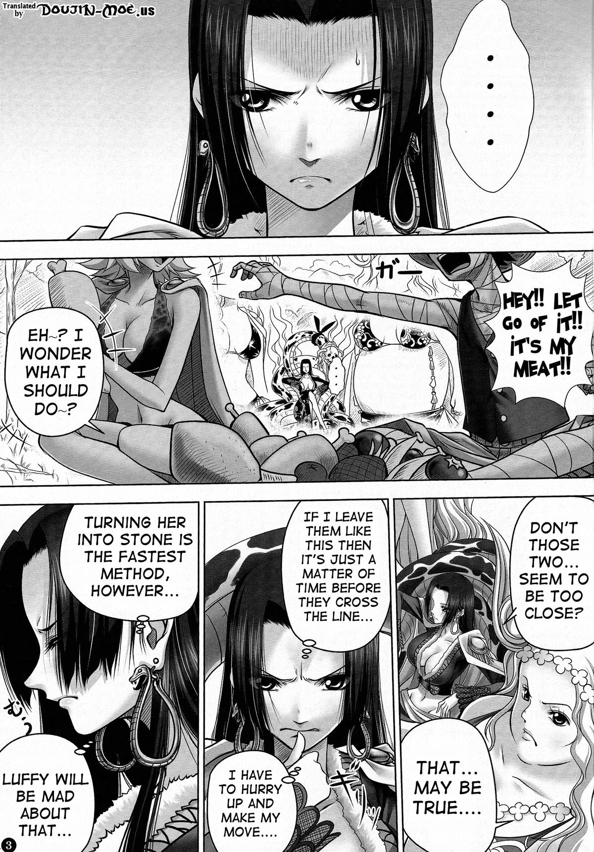 (C84) [Mikenekodou (Muten)] Hebihime-sama to Warui Mushi | Hebihime-Sama Punishes Margaret (One Piece) [English] {doujin-moe.us} page 2 full