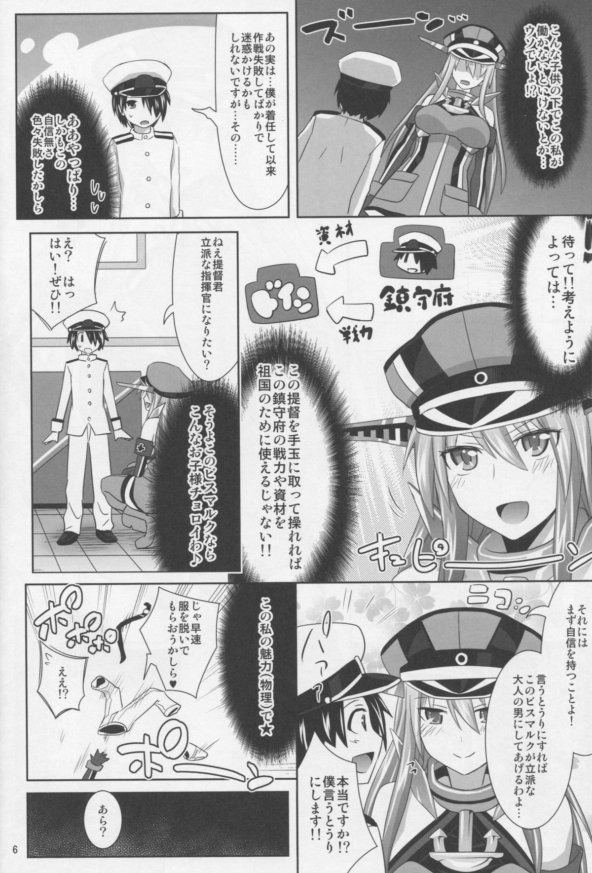 (C88) [Makino Eki (Makinosaka Shinichi)] Bismarck wa Shounen Teitoku kara Seifuku Shouri o Mezasu sou desu (Kantai Collection -KanColle-) page 5 full