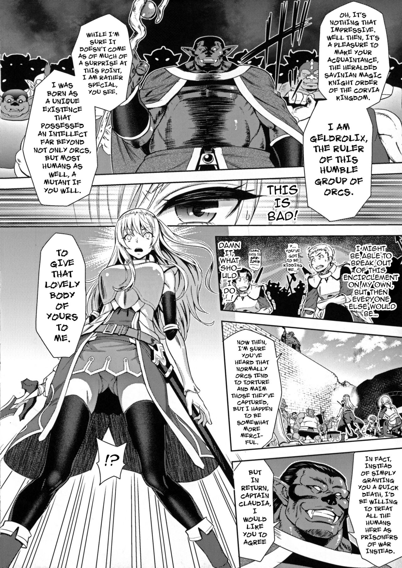 [Yamada Gogogo] Erona ~Orc no Inmon ni Okasareta Onna Kishi no Matsuro~ | Erona ~The Fall of a Beautiful Knight Cursed with the Lewd Mark of an Orc~ Ch. 1-2 [English] {darknight} page 9 full