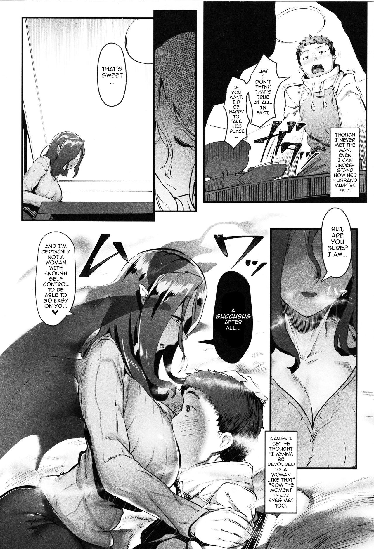 (C91) [AHOBAKA (aho)] Succubus Miboujin Hirusagari no Himitsu | A Succubus Widow's Afternoon Delight [English] {darknight} page 9 full