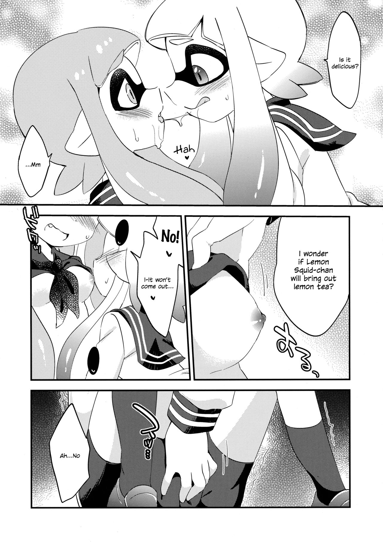 (C89) [Colomonyu (Eromame)] Yuri Ika Gachi♥cchi - Lemon to Milk | Super Lewd Yuri Squids - Lemon and Milk (Splatoon) [English] page 12 full