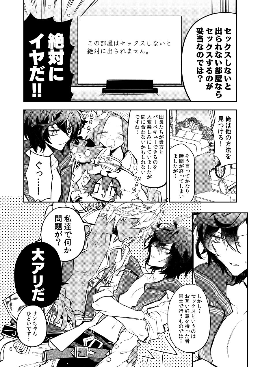 [k4m (k4m)] Sex Shinai to Derarenai Heya nara Sex suru no ga Tokusaku nano dewa? (Granblue Fantasy) [Digital] page 4 full