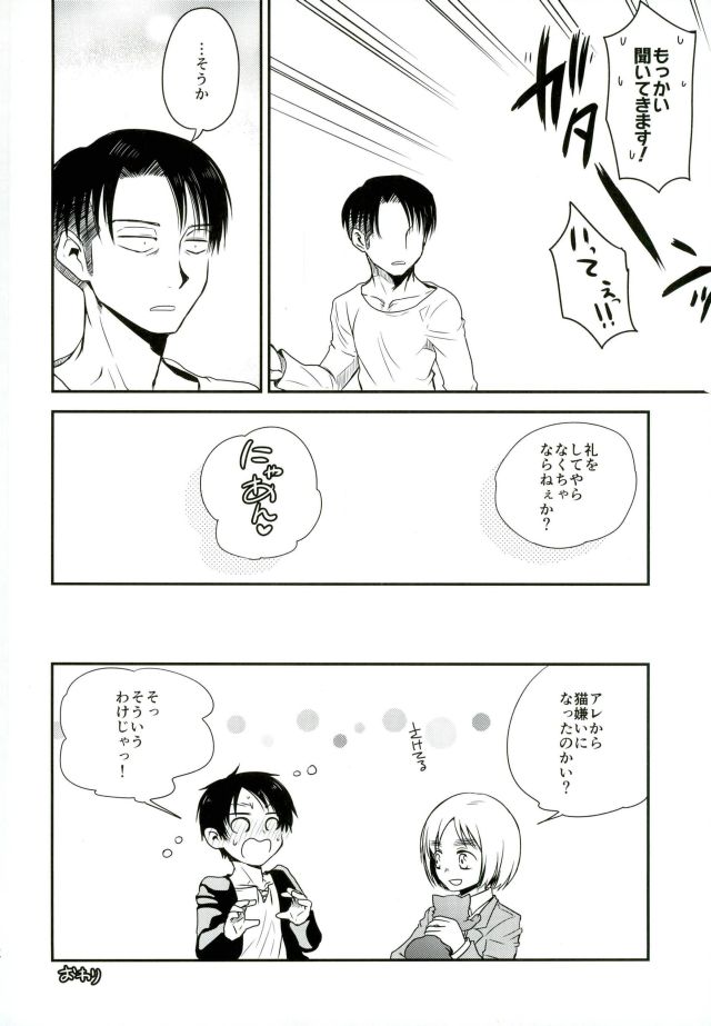 (C91) [Sonic (PANA)] Shinpei-kun ga Neko ni Narimashite (Shingeki no Kyojin) page 29 full