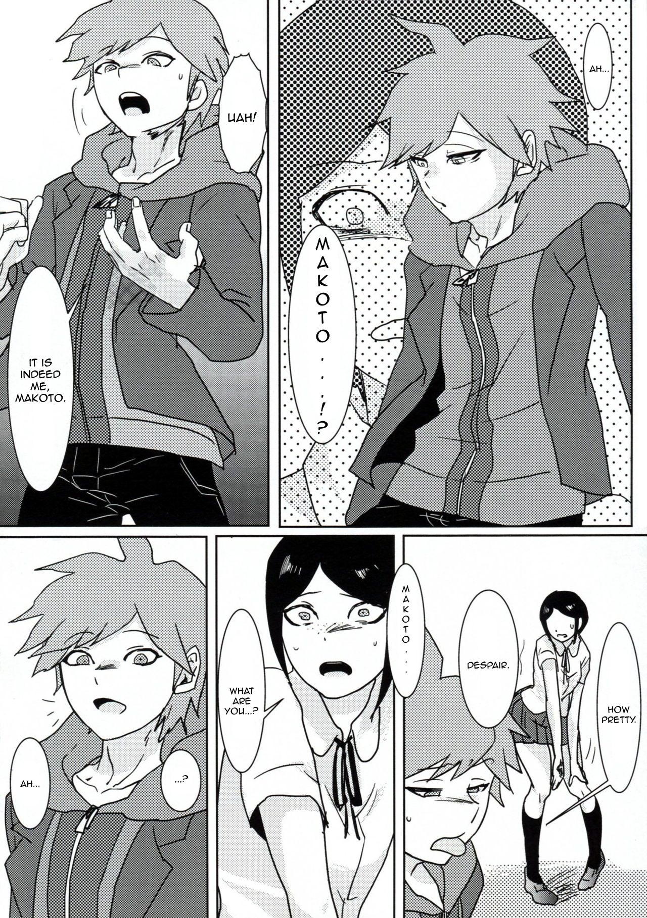 (Gakuen Trial) [Hanaji (Douman Ao)] Psycho x Fake (Danganronpa) [English] [Amamiami-kun] page 9 full