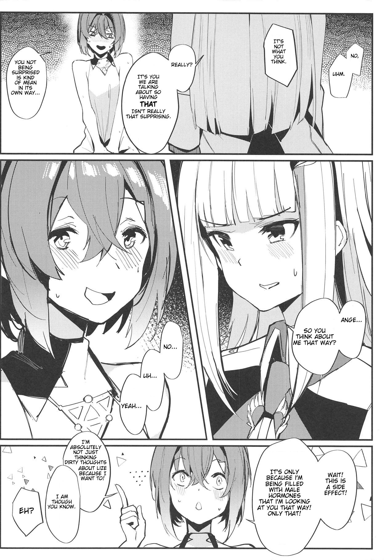 (COMIC1☆15) [virophilia (Orihi Chihiro)] Karada wa Ryousei, Kokoro wa Doutei, Aite no Oya wa Helesta Koutei (Lize Helesta, Ange Katrina) [English] page 8 full