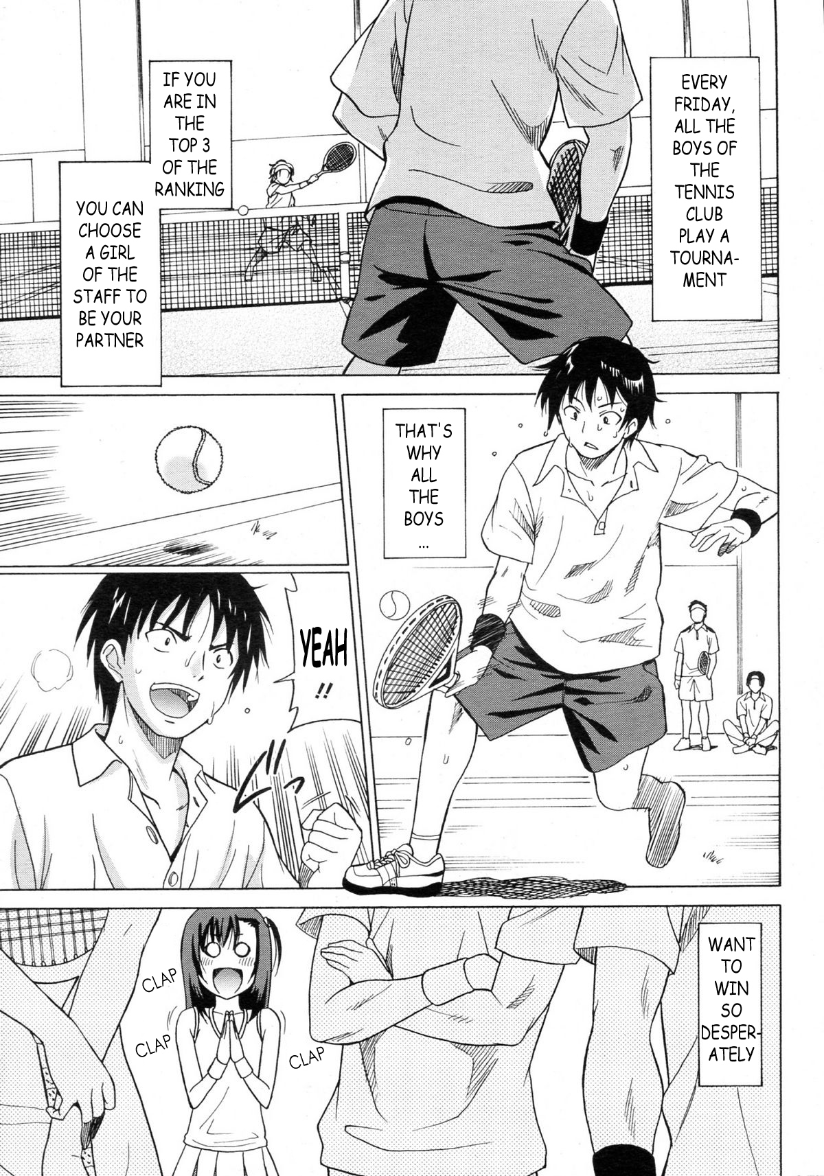 [Otono Natsu] Joshikousei no Koshitsuki ~Tennis Bu-hen~ | The Tennis Club (Joshikousei no Koshitsuki) [English] [Munyu] page 2 full