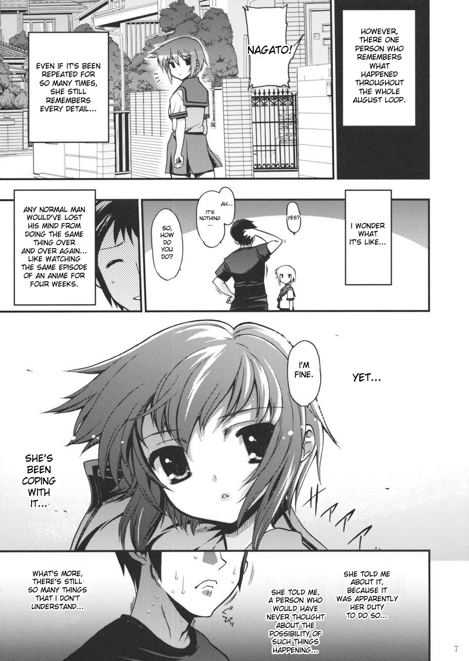 (C76) [Matsumoto Drill Kenkyuujo (Various)] 15513 Kaime no Nagato Yuki (Megane Nashi Ver) | The 15,513th Yuki Nagato (Suzumiya Haruhi no Yuuutsu) [English] [desudesu] page 6 full