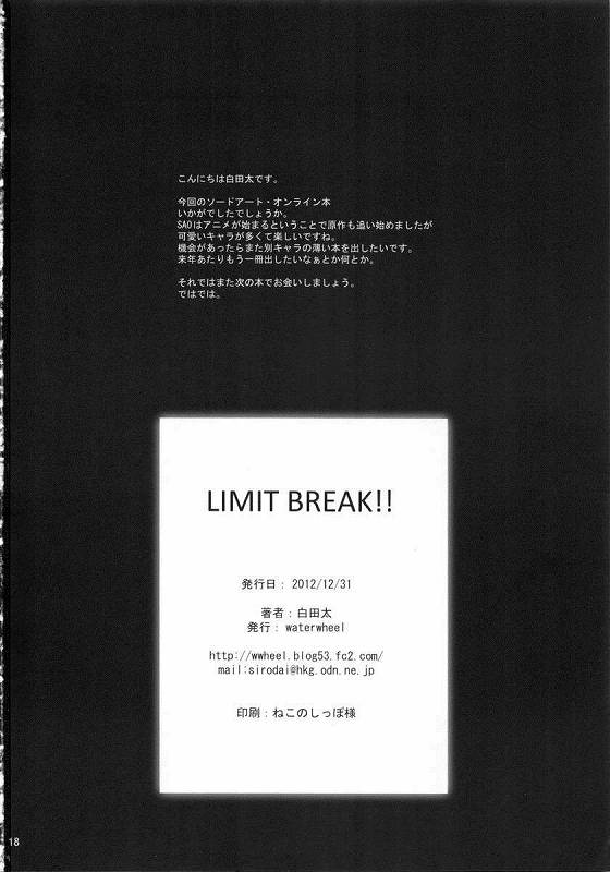 (C83) [waterwheel (Shirota Dai)] LIMIT BREAK!! (Sword Art Online) page 17 full
