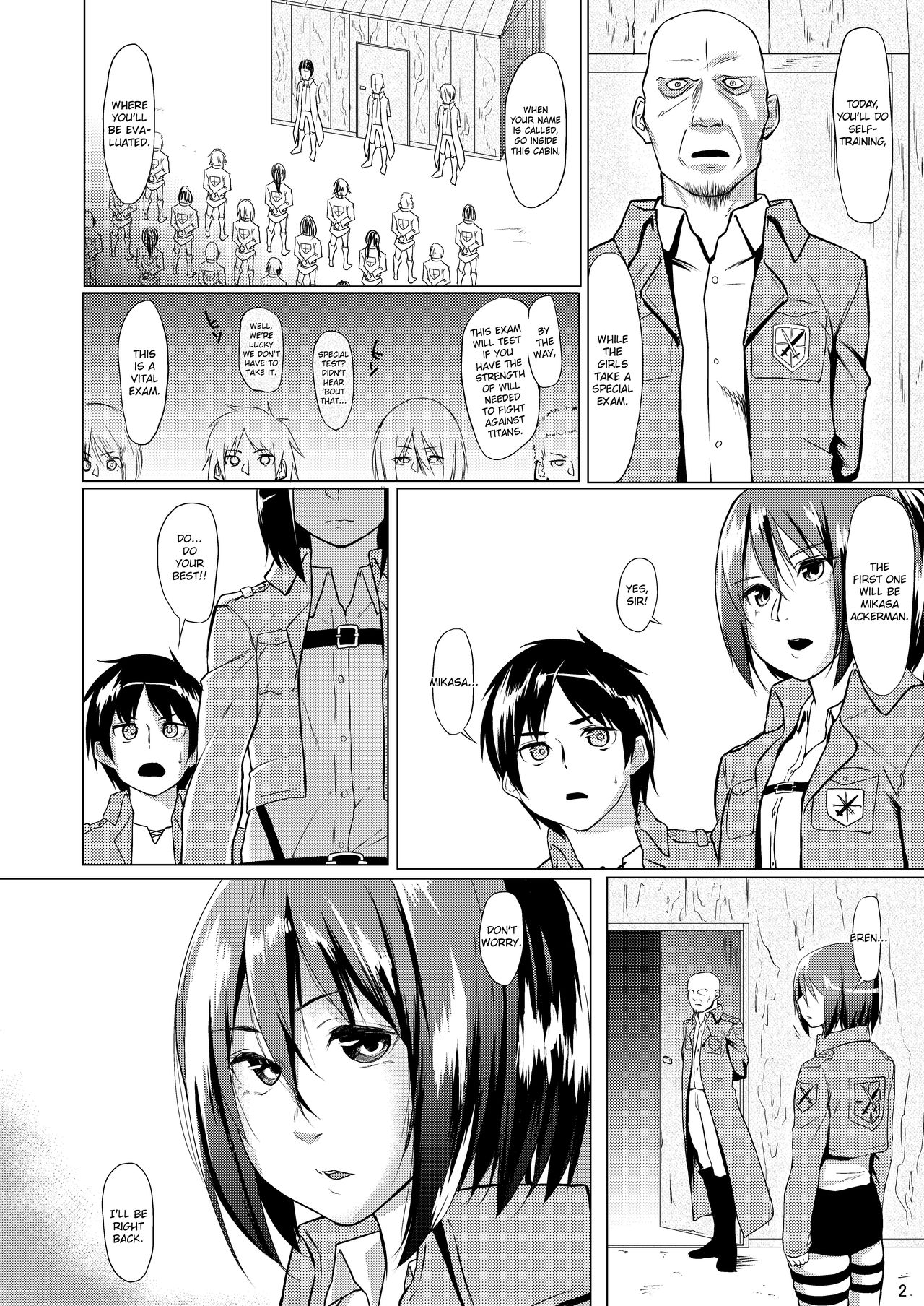 [Gobangai Hole Boys (Esuke)] Mikasa to Kibishii Shiken!! | Mikasa's rough training (Shingeki no Kyojin) [English] [DrunkenWeeb] [Digital] page 4 full