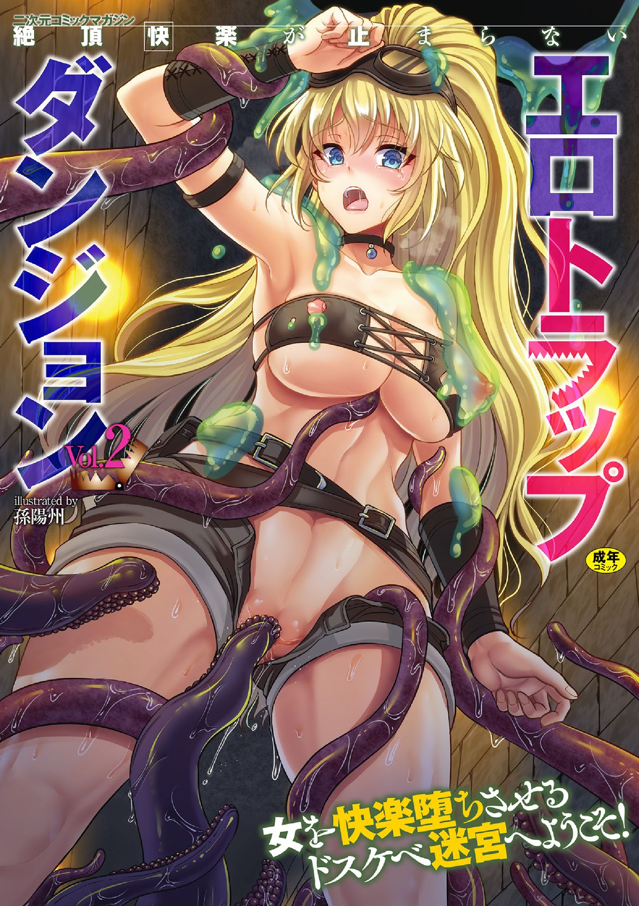 [Anthology] 2D Comic Magazine Zecchou Kairaku ga Tomaranai Ero-Trap Dungeon Vol.2 page 1 full