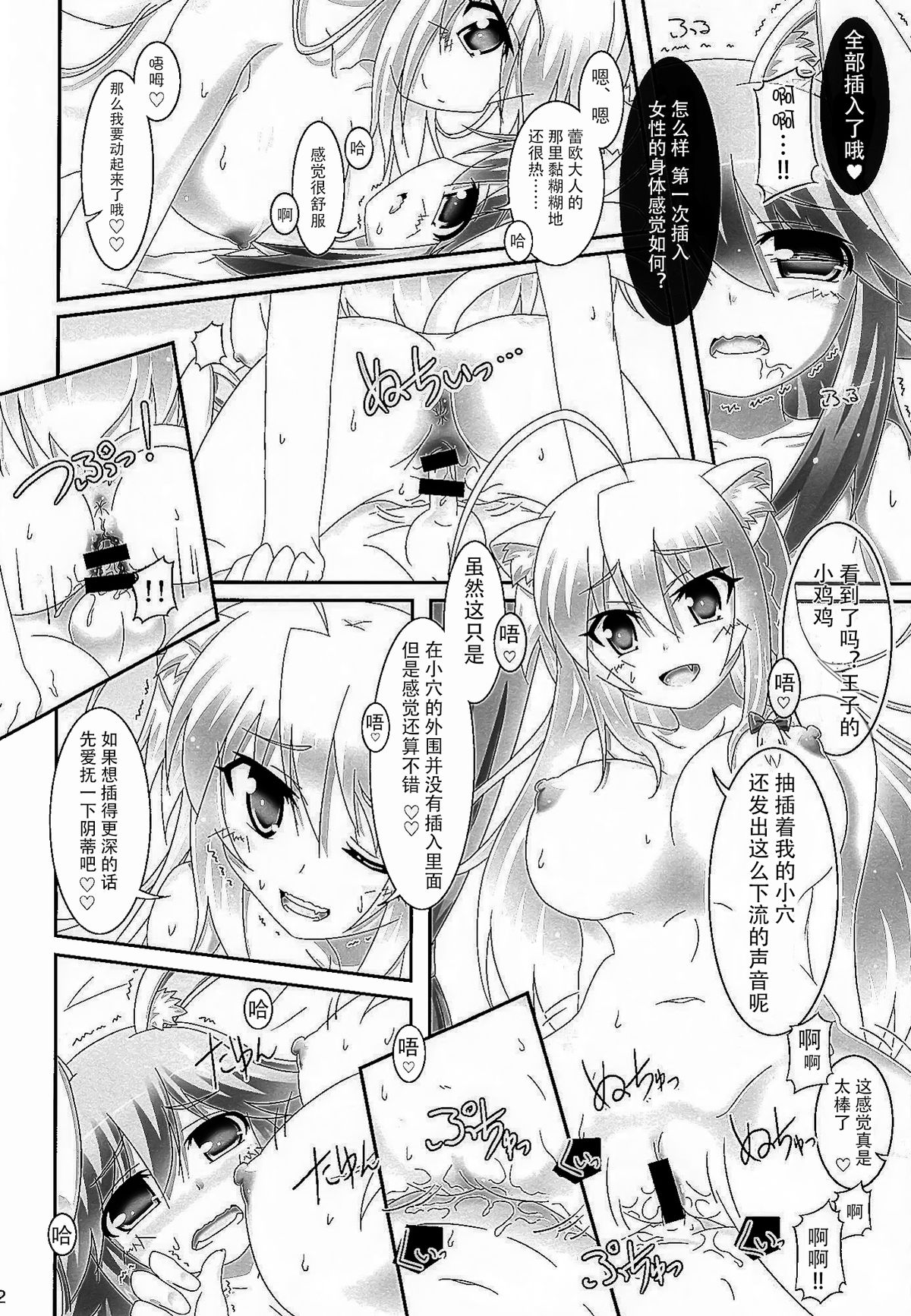 (Nanoha DAYS 4) [Serenta (BOM)] Usamimi Ouji ni Ken dake de Naku xx made Oshiechau Hon. (DOG DAYS) [Chinese] [脸肿汉化组] page 12 full