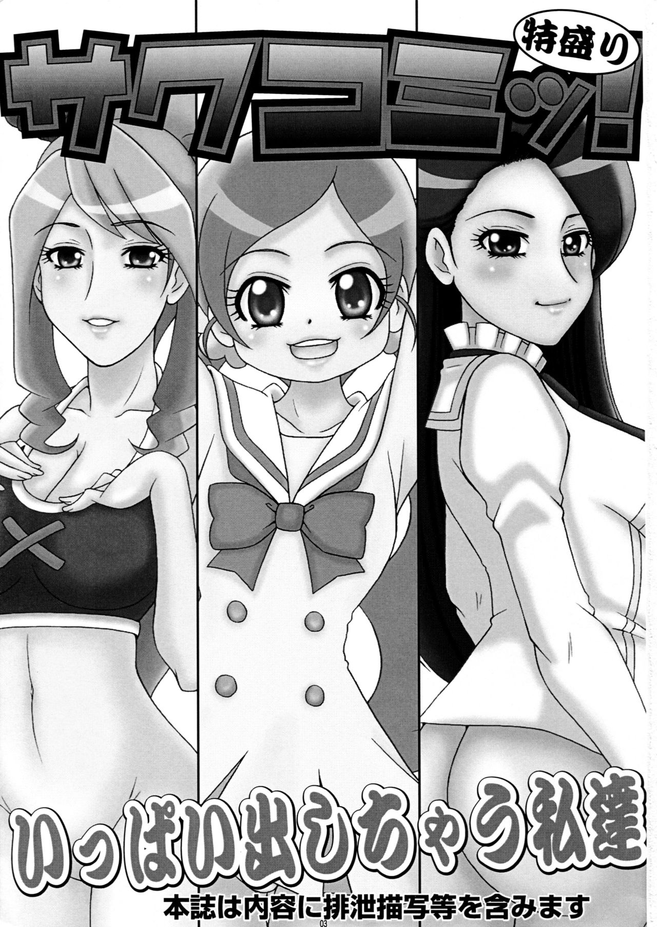 (C78) [Sakusakusakuchan (Yoroshiku Tarou)] SakuComi! Tokumori (HeartCatch PreCure!, Battle Spirits Shounen Gekiha Dan, Gokujou!! Mecha Mote Iinchou) page 2 full
