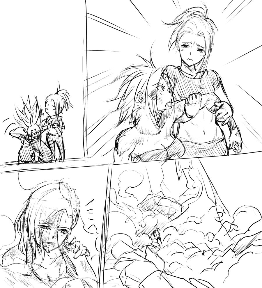 [G evolve] 18-gou VS Caulifla (Dragon Ball Super) page 34 full