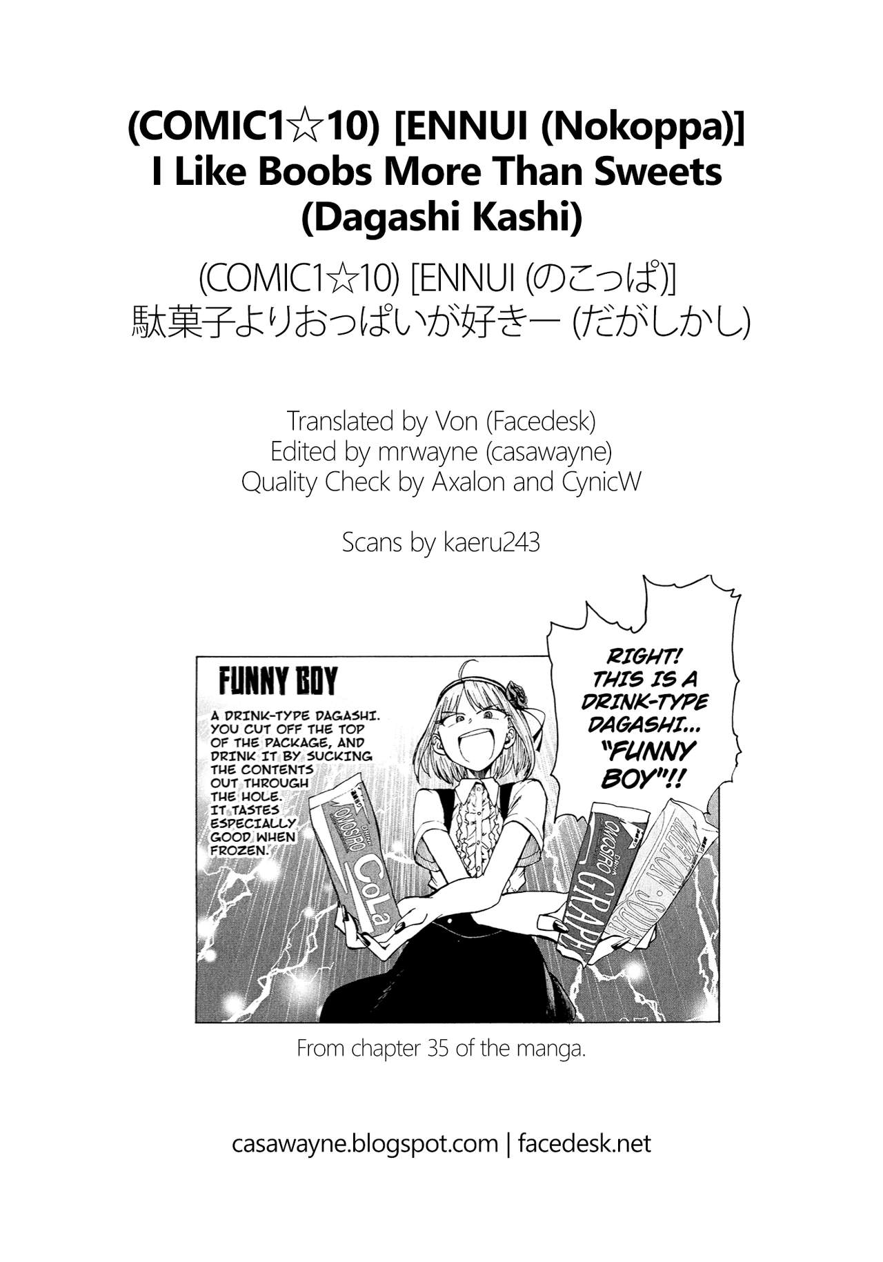 (COMIC1☆10) [ENNUI (Nokoppa)] Dagashi Yori Oppai ga Suki | I Like Boobs More Than Sweets (Dagashi Kashi) [English] =CW + Facedesk= page 19 full