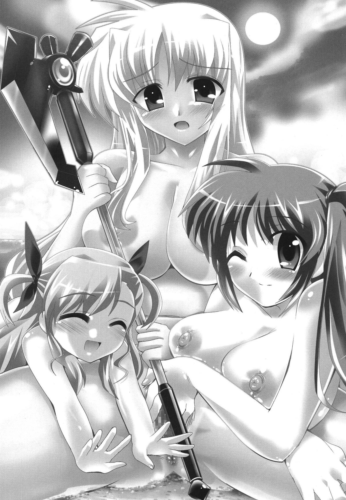 (SC38) [Lezmoe! (Oyu no Kaori)] Oyako Sannin Nakayoku Nudist Beach Nano (Magical Girl Lyrical Nanoha) page 2 full