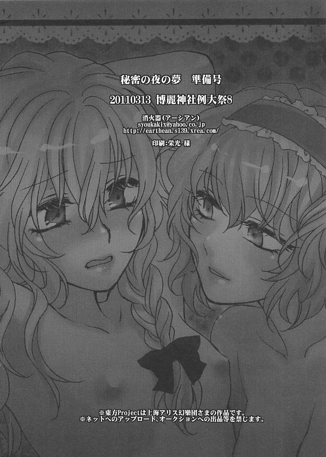(Reitaisai 8) [Earthean (Syoukaki)] Himitsu no Yoru no Yume (Touhou Project) page 17 full