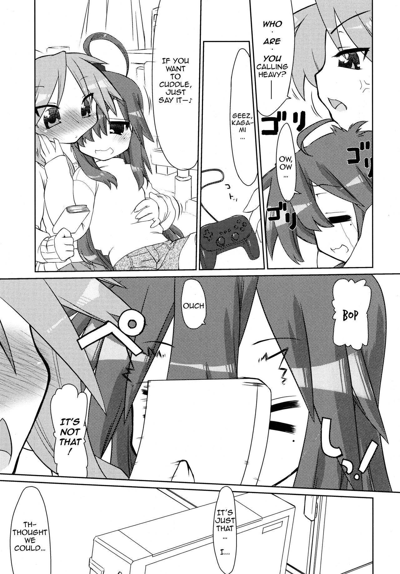 (C77) [CELTRANCE (Kogaku Kazuya)] Ijiwaru Kagami. Ijirare Konata. | Meanie Kagami. Teased Konata. (Lucky Star) [English] [The Chrysanthemum Translations] page 5 full